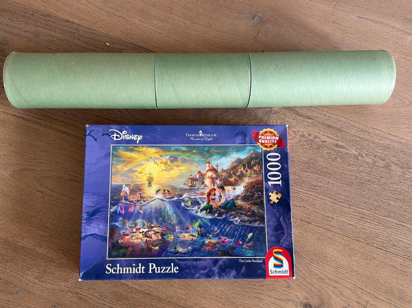 Oprolbare puzzelmat met Disney De Kleine Zeemeermin puzzel, Ophalen, 500 t/m 1500 stukjes, Gebruikt, Legpuzzel