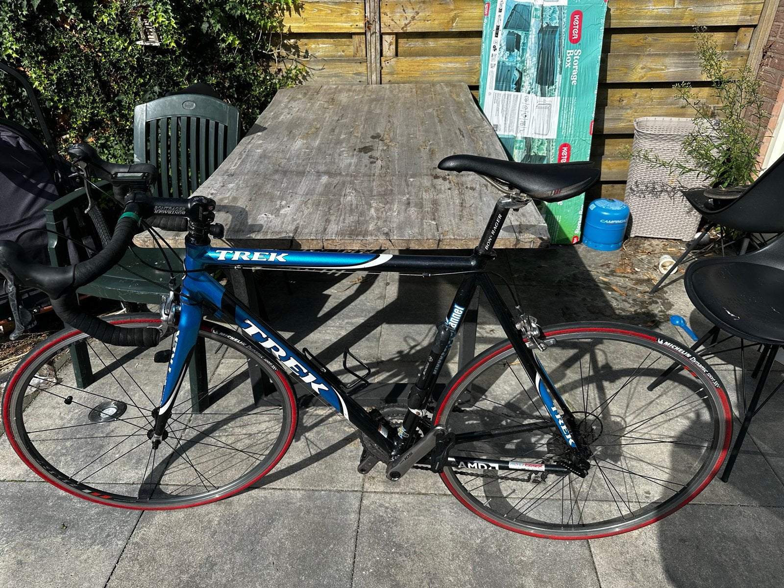 Nette Trek wielrenfiets met schakelen via stuur, Fietsen en Brommers, Fietsen | Racefietsen, Gebruikt, Aluminium, Minder dan 49 cm