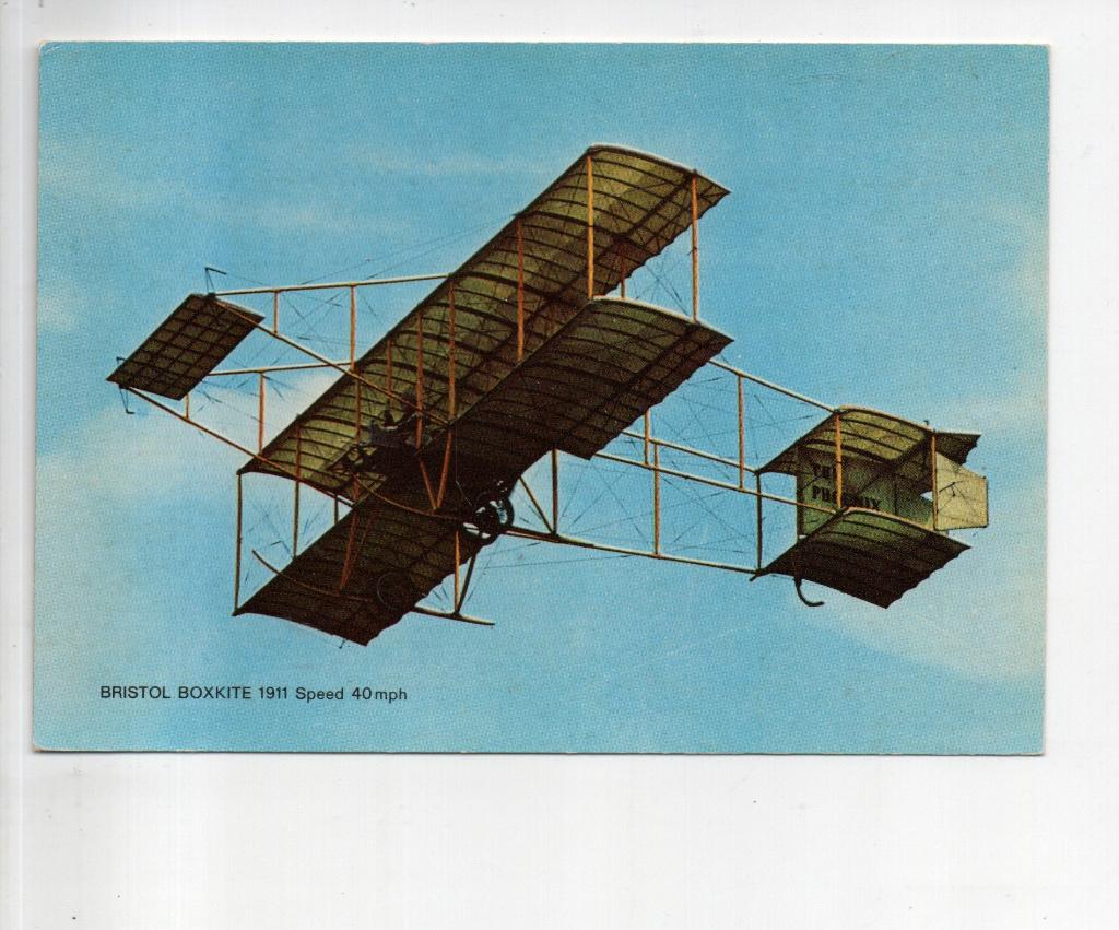 Bristol Boxkite 1911, speed 40 mph., Ophalen of Verzenden, Voor 1920, Ongelopen, Overige thema's