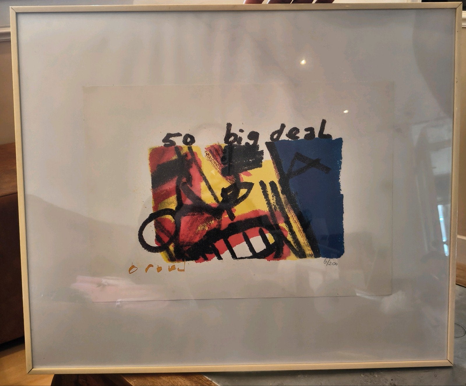 Herman Brood Zeefdruk "50 Big Deal" (Genummerde Oplage, Ophalen, Abstract, Giclée, Papier/karton