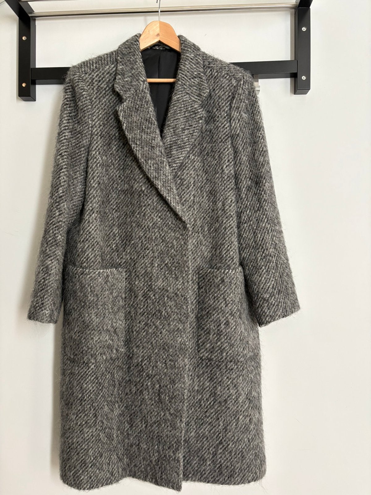Filippa K grijze wollen winterjas maat 42, Ophalen of Verzenden, Gedragen, Maat 42/44 (L), Grijs