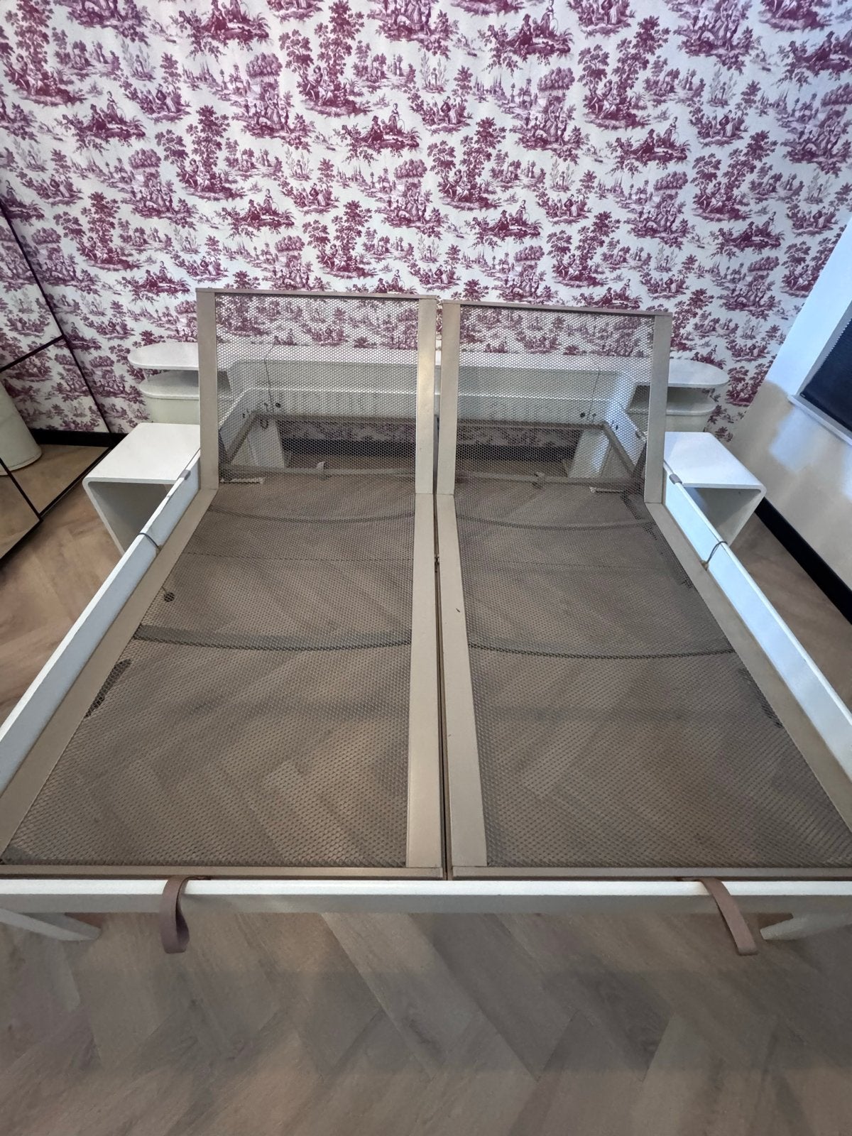Auping Auronde bed hoog 180x200 wit met verstelbare spiralen, Ophalen, Wit, Tweepersoons, 180 cm