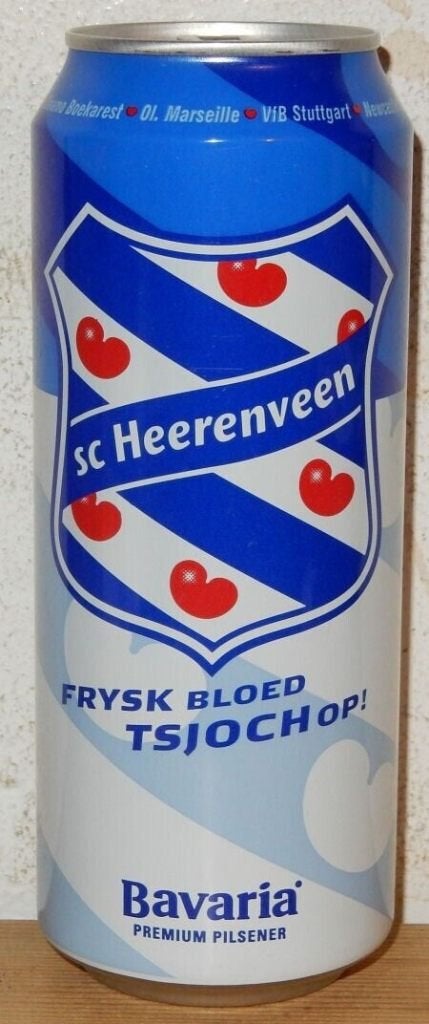 SC HEERENVEEN voetbal BAVARIA Pilsener Bier blikje (50cl), Ophalen of Verzenden, Gebruikt, Heineken