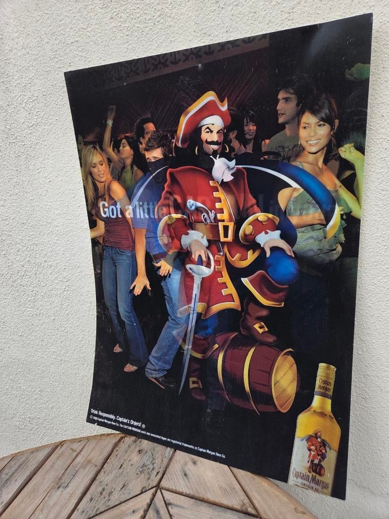 Captain Morgan 3D Reclamebord - Mancave Decoratie, Verzamelen, Ophalen of Verzenden, Gebruikt, Reclamebord