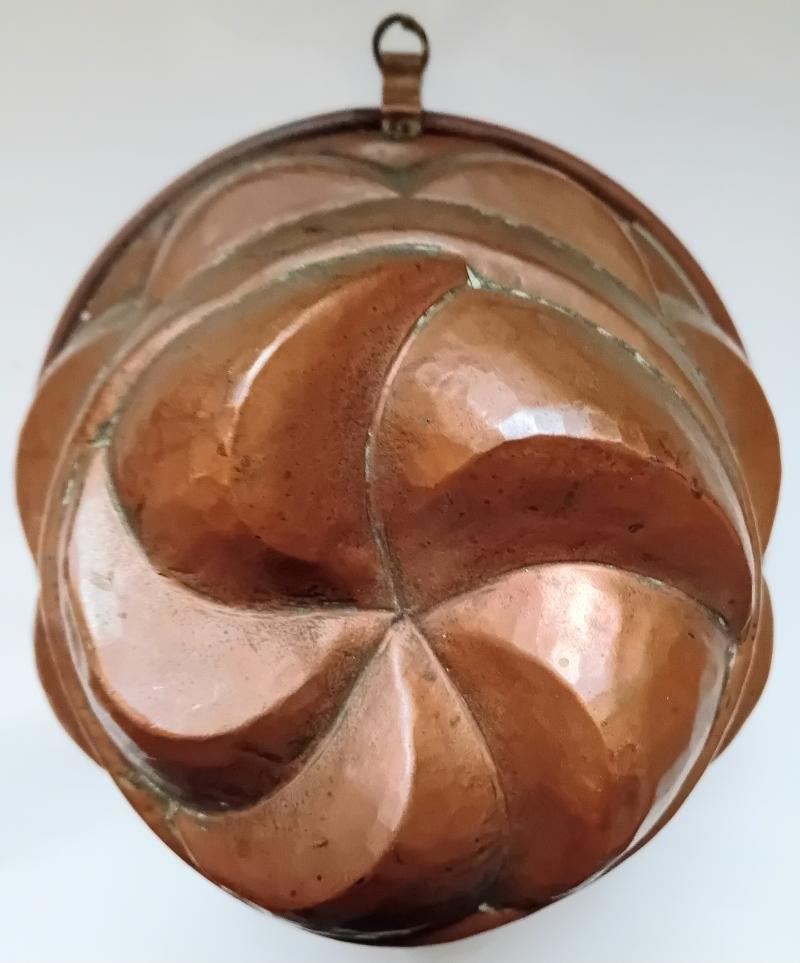 Antieke grote rood koperen cake/puddingvorm tulband, Ophalen of Verzenden, Gebruikt, Natuurlijk materiaal