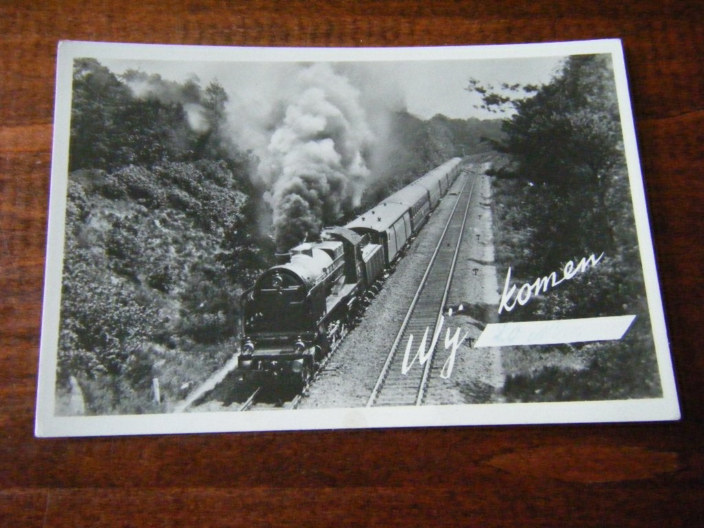 A41 - Trein - Stoomlocomotief - NS - 1951 - Mooi/Oud, Ophalen of Verzenden, 1940 tot 1960, Gelderland