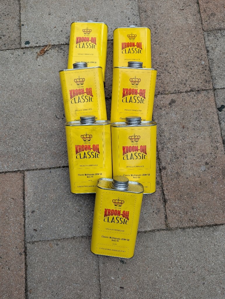 Kroon-Oil Classic olieblikken, 20W-50, gele lege blikken, Ophalen of Verzenden, Gebruikt, Overige, Overige merken