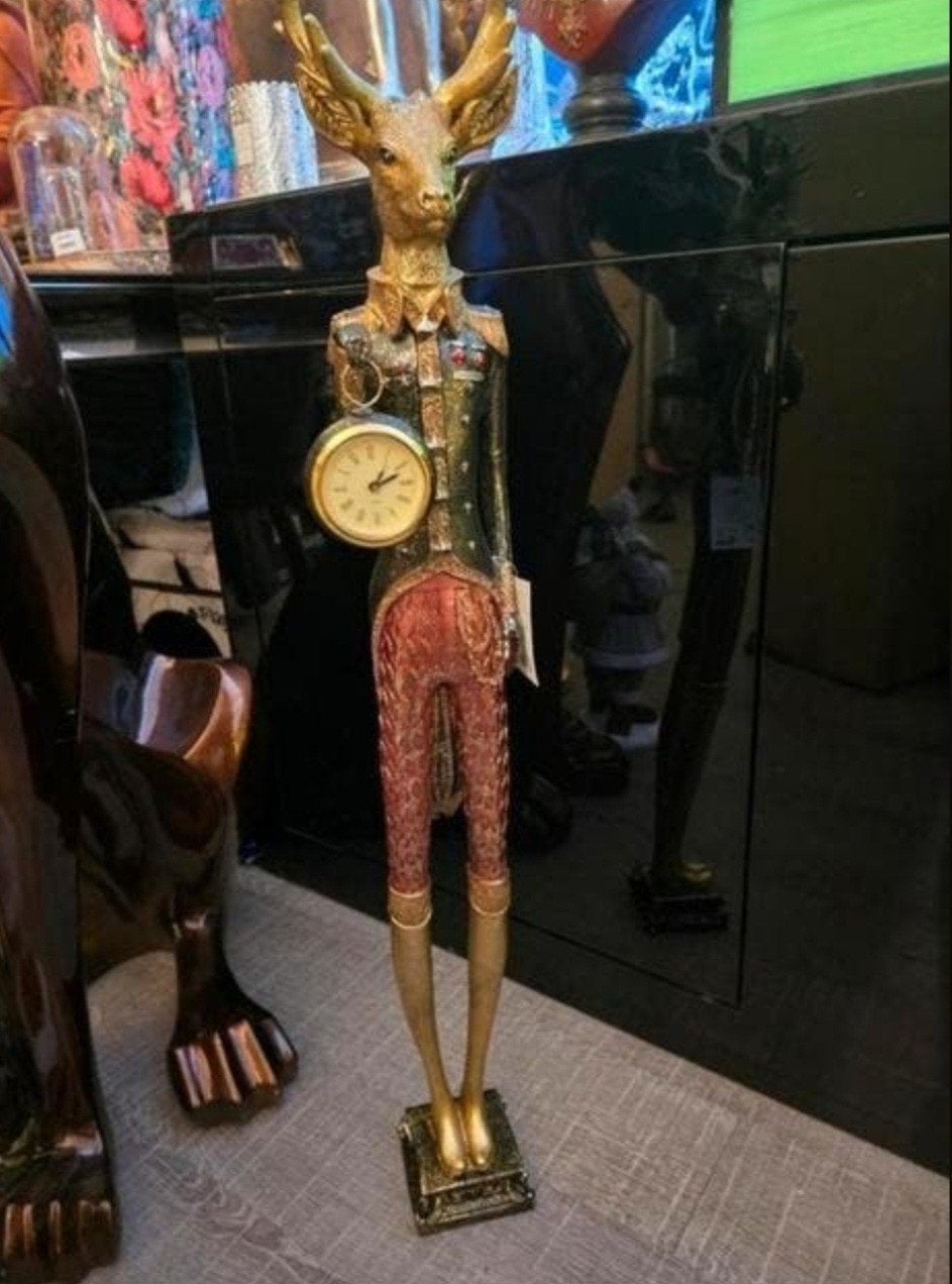 Nieuw Clayre en Eef Decoratief Hert met Klokje, Huis en Inrichting, Ophalen, Meerkleurig, Overige materialen, Nieuw