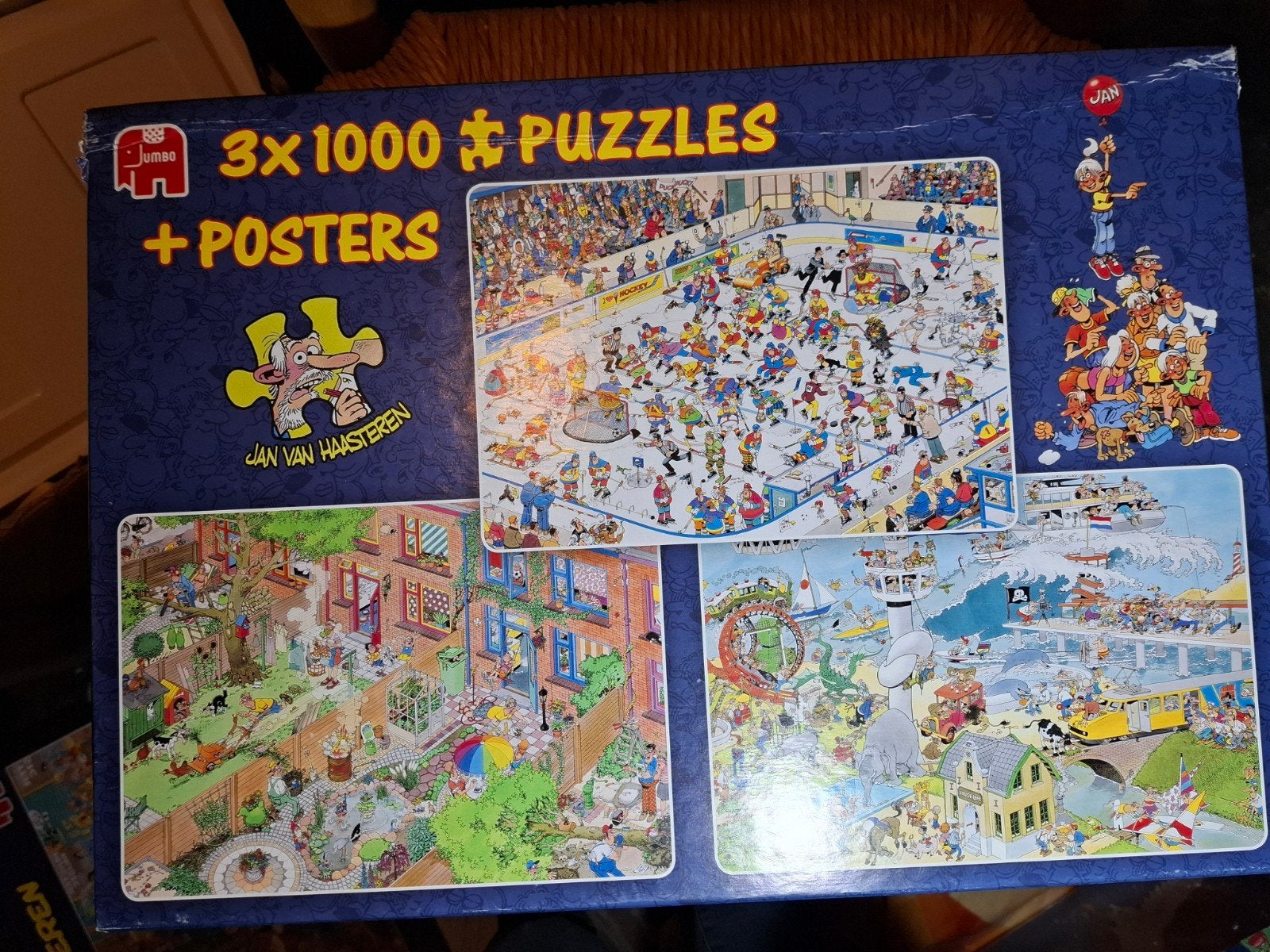 Jan van Haasteren puzzelset 3x 1000 stukjes + posters, Ophalen