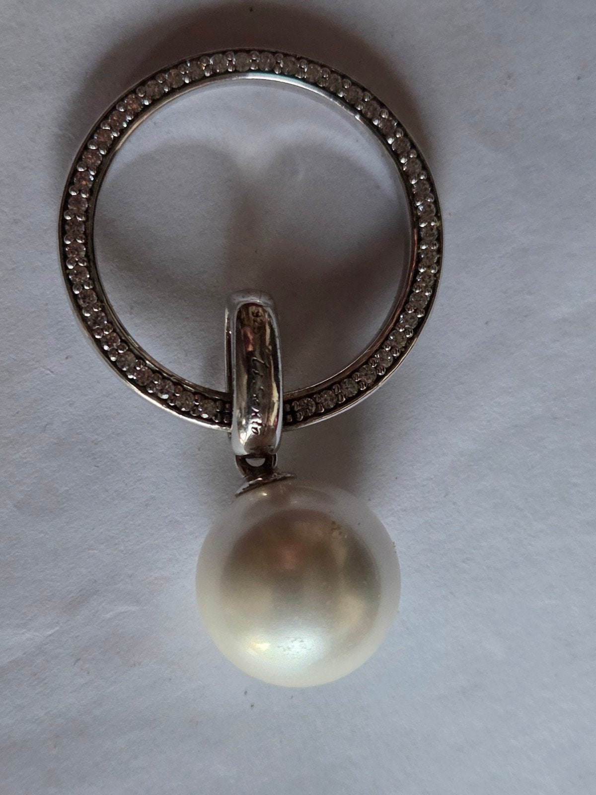 Ti Sento Zilveren 925 Hanger met Parel en Zirkonia, Met edelsteen, Gebruikt, Overige voorstellingen, Ophalen of Verzenden