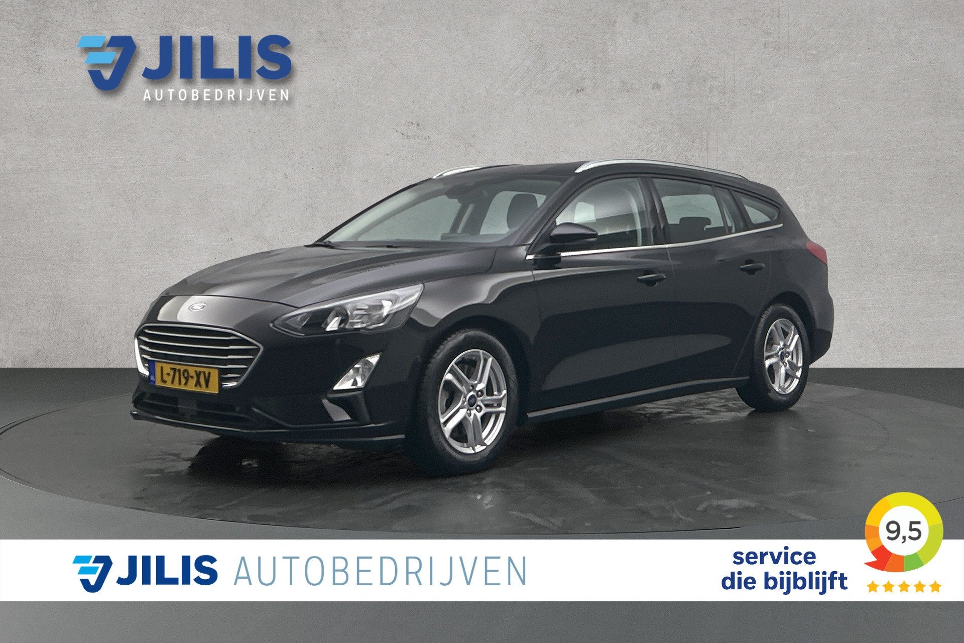 Ford FOCUS Wagon 1.0 EcoBoost Titanium | Trekhaak | Stoelver, Auto's, Stof, Gebruikt, Zwart, 19 km/l