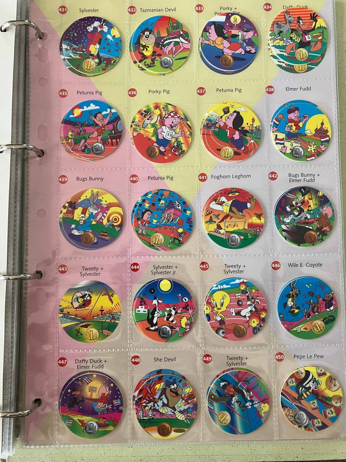 2 Flippo mappen: Deel 1 compleet, Deel 2 tot 510, Ophalen of Verzenden, Looney Tunes, Verzameling, Met verzamelmap(pen)