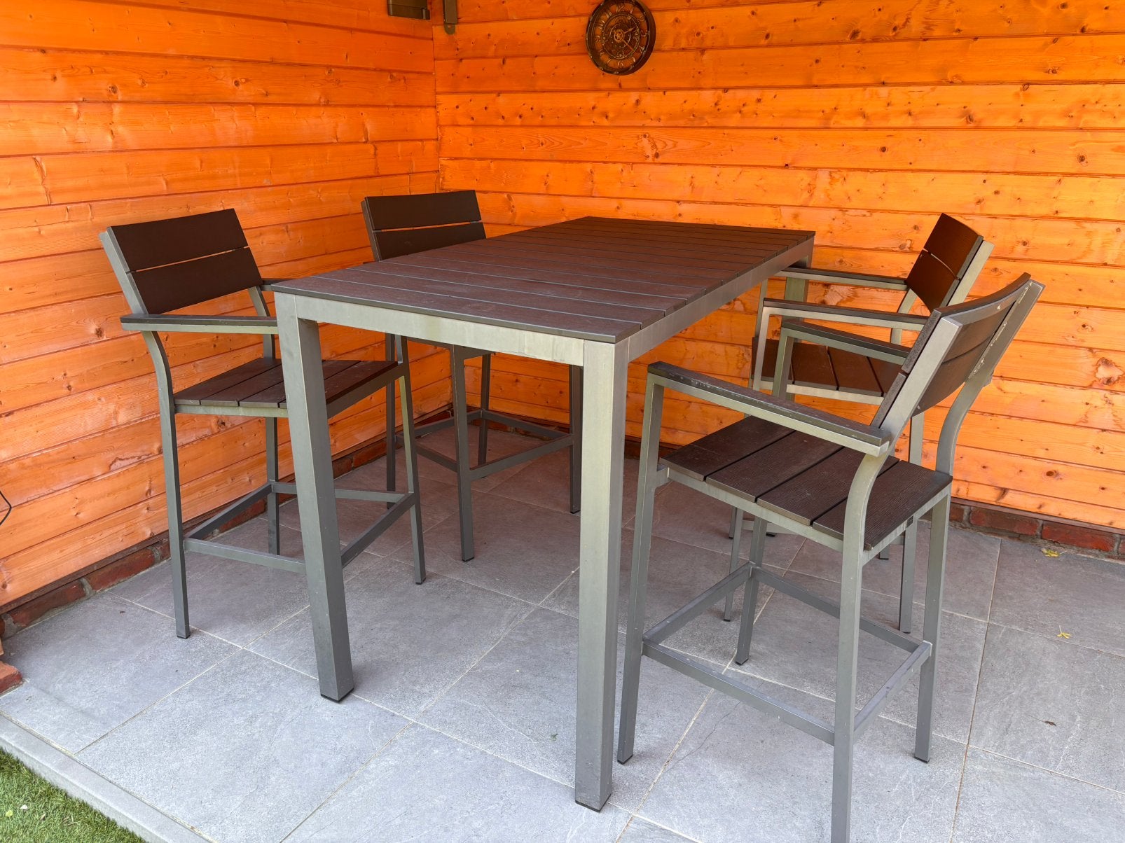 Complete barset, Tuin en Terras, Tuinsets en Loungesets, Ophalen, Zo goed als nieuw, Aluminium