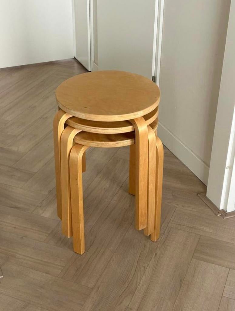 3 Vintage Ikea Frosta krukjes, Huis en Inrichting, Krukjes, Ophalen, Gebruikt, Hout