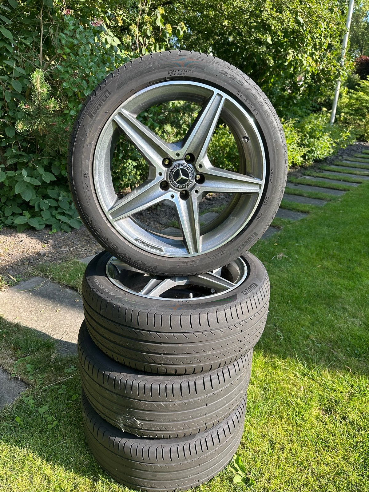 18” Mercedes-Benz W205 AMG Velgen, Auto-onderdelen, Banden en Velgen, Ophalen, 18 inch, Gebruikt, Banden en Velgen