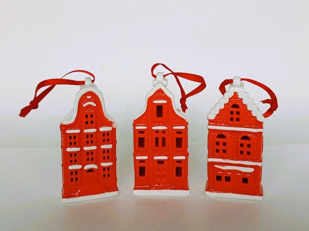 3 Kerstboomhangers Hollandse Huisjes, Ophalen of Verzenden