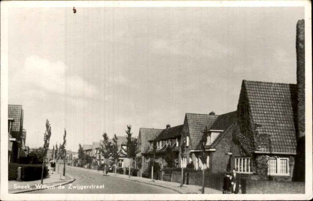 Sneek - Willem de Zwijgerstraat - huizen, Ophalen of Verzenden, 1940 tot 1960, Gelopen, Friesland