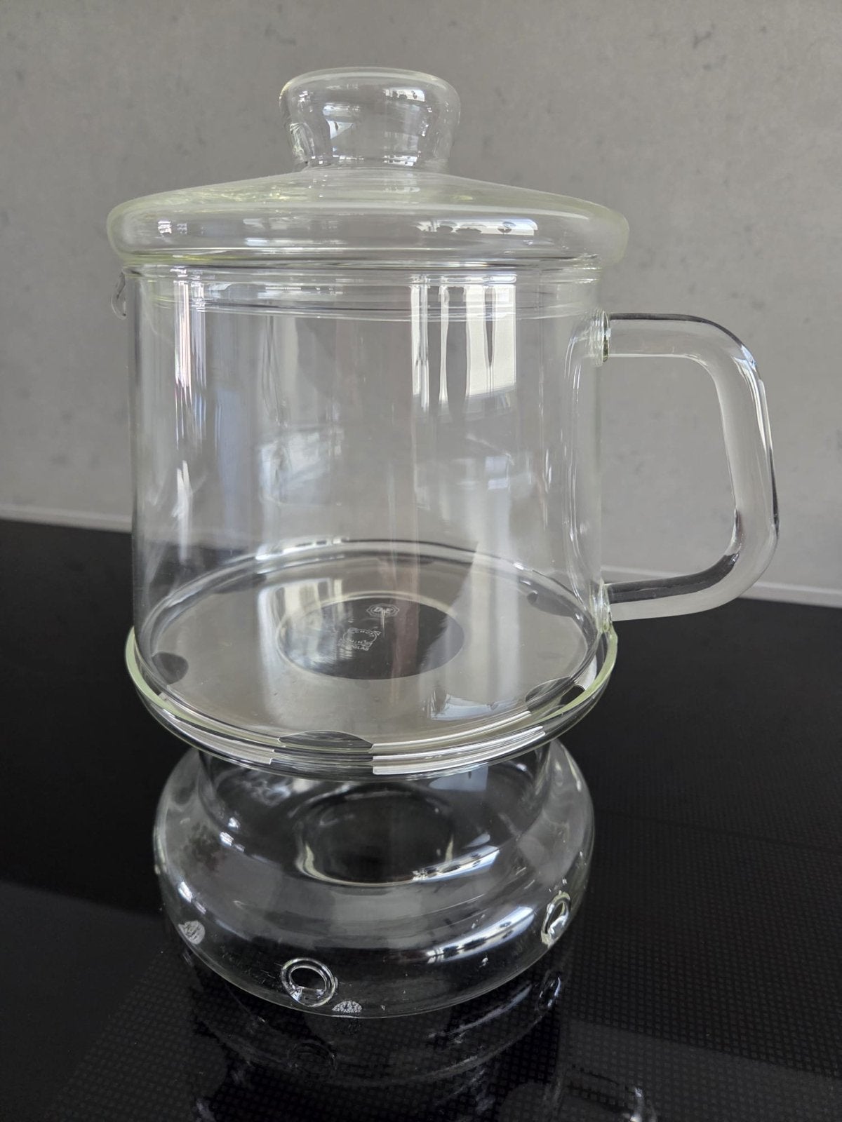 Glazen theepot met theelichtje | Douwe Egberts, Theepot/fluitketel, Glas, Ophalen of Verzenden, Zo goed als nieuw