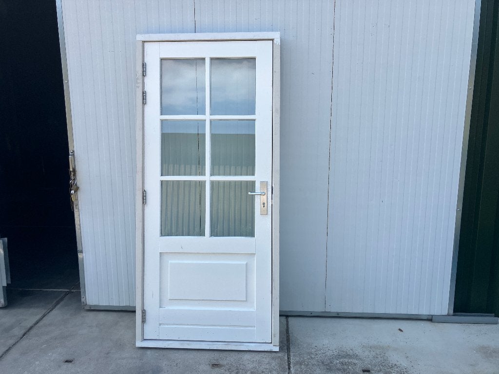 buitendeur met kozijn, Gebruikt, 215 cm of meer, Buitendeur, Glas