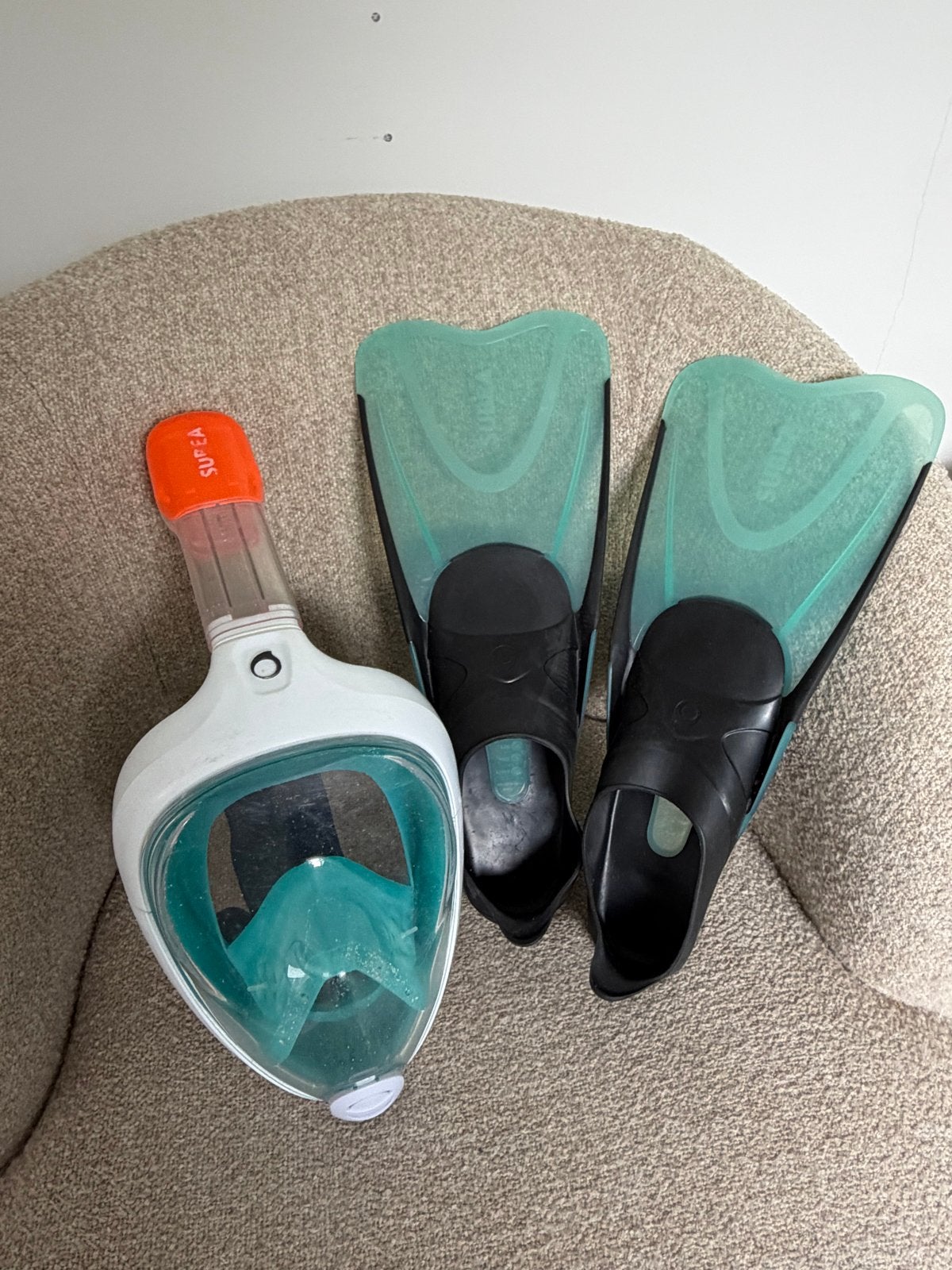 Snorkelset Subsea Easybreath 500 met vinnen maat 38/39, Watersport en Boten, Ophalen of Verzenden, Gebruikt, Snorkelset