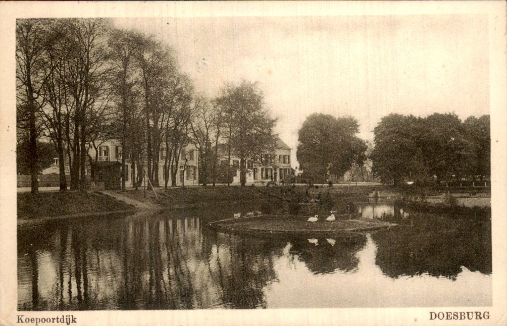 Doesburg - Koepoortdijk - Vijver met zwanen, Ophalen of Verzenden, Voor 1920, Gelopen, Gelderland