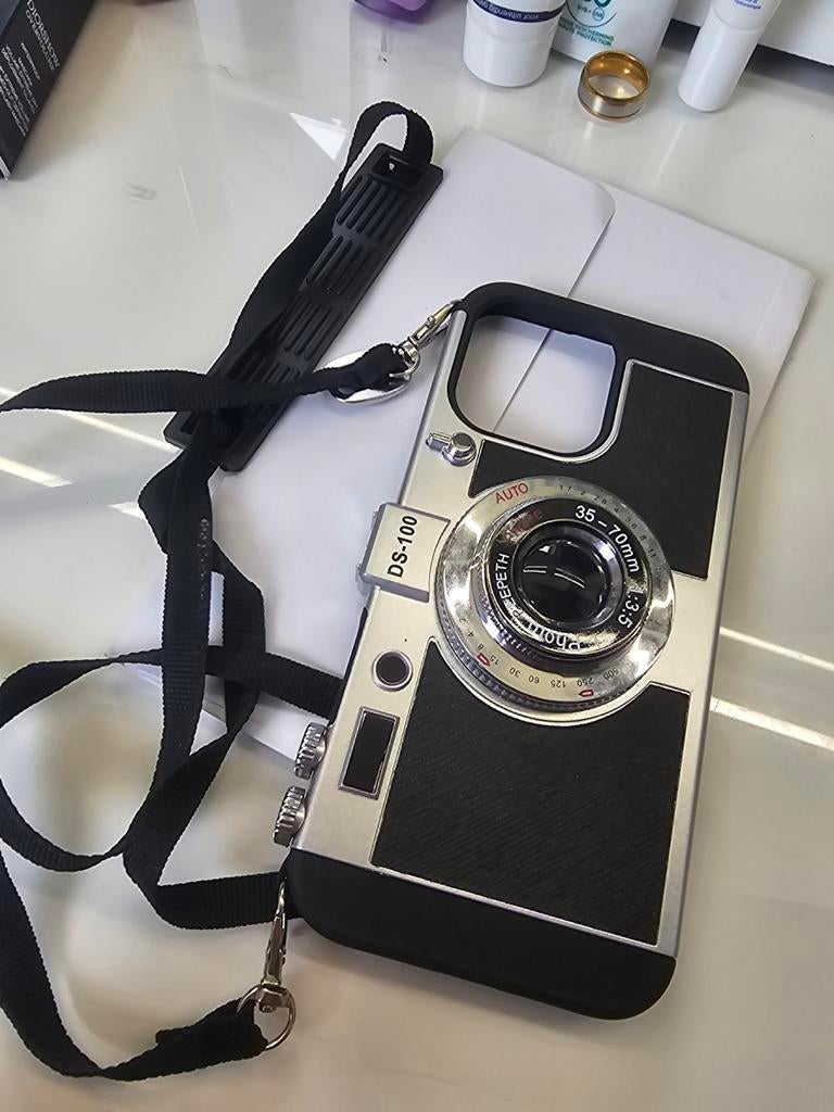 iPhone 16 Pro Max Hoesje met Cameradesign en Draagkoord, Ophalen of Verzenden