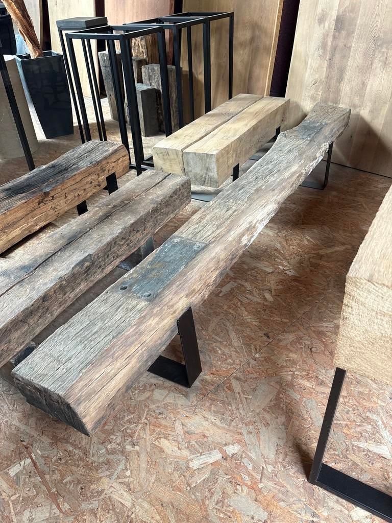 Bielzen tv meubel oud eiken meubel side table, Ophalen, Nieuw, 200 cm of meer, Minder dan 100 cm