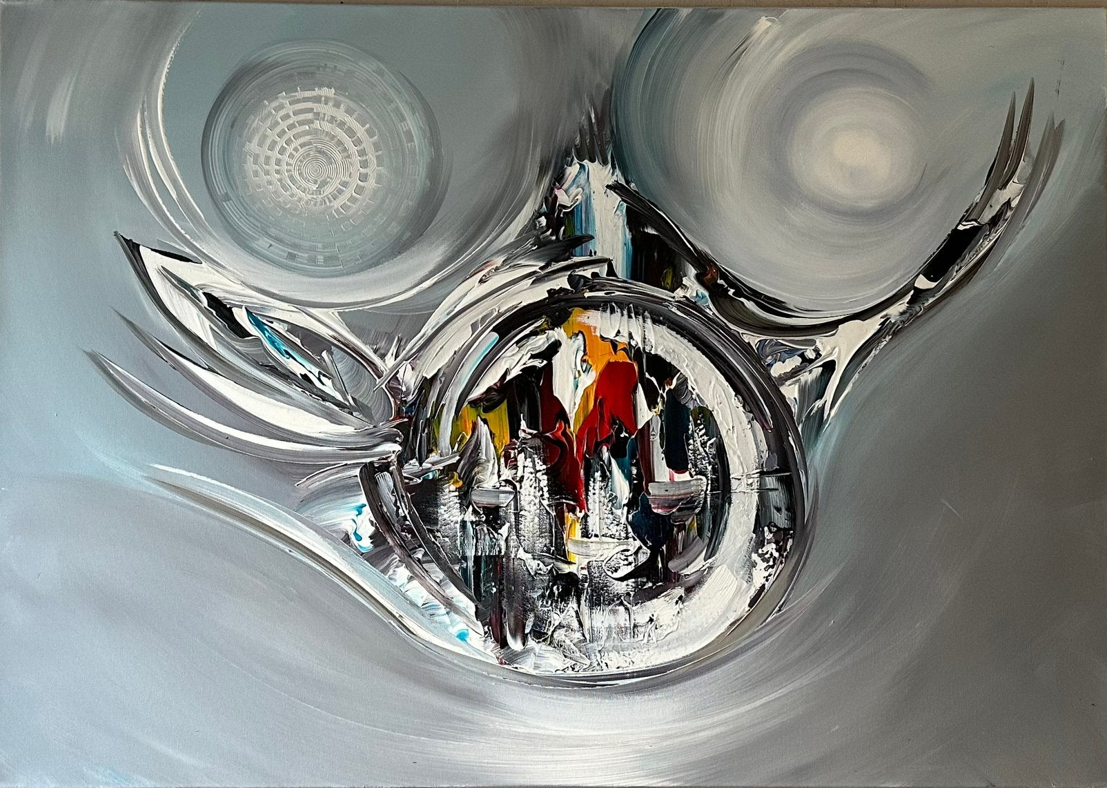 Gena G.- Abstract “Energie “- Handgeschilderd- Uniek, Ophalen of Verzenden