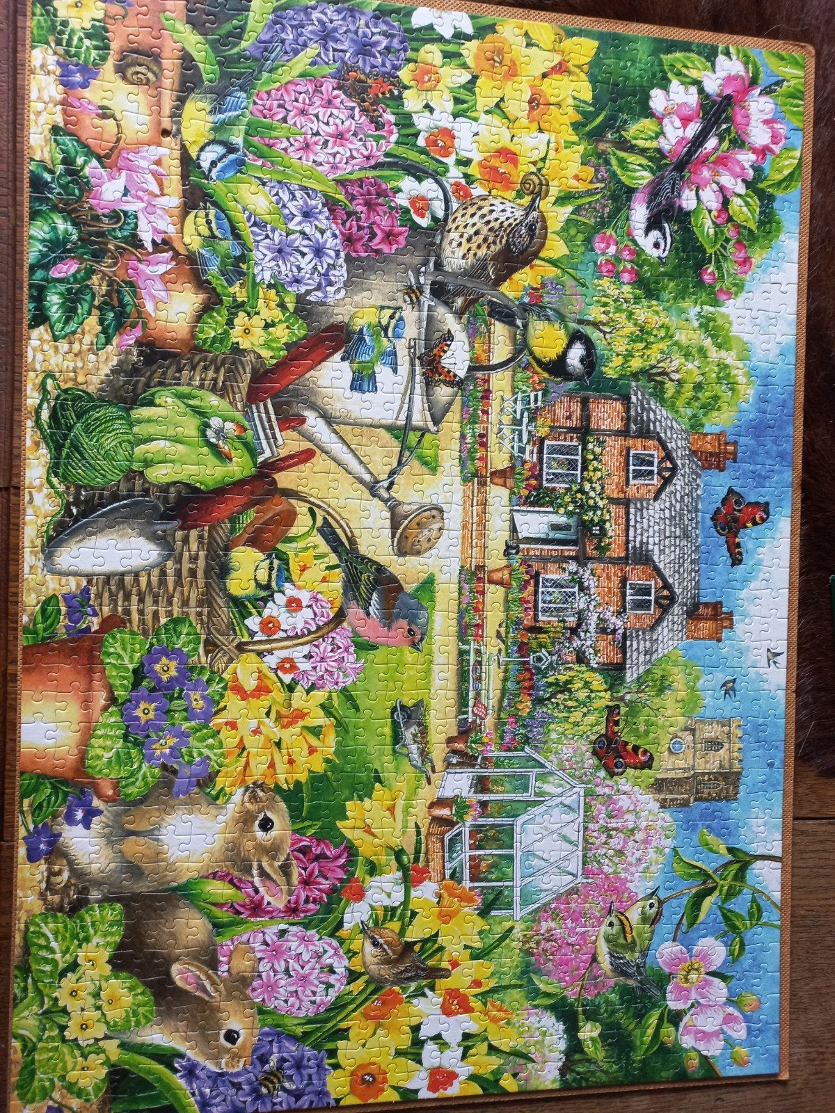 te koop "falcon"puzzle titel spring garden, Ophalen of Verzenden, 500 t/m 1500 stukjes, Gebruikt