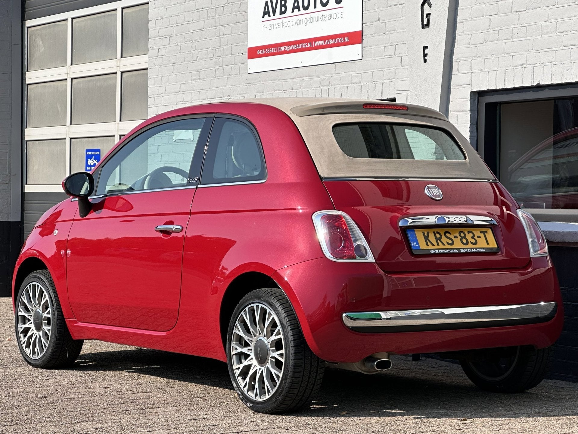 Fiat 500 C 1.2 Lounge Cabrio Airco PDC Half Leder, Auto's, Stof, 4 cilinders, Cabriolet, Bedrijf