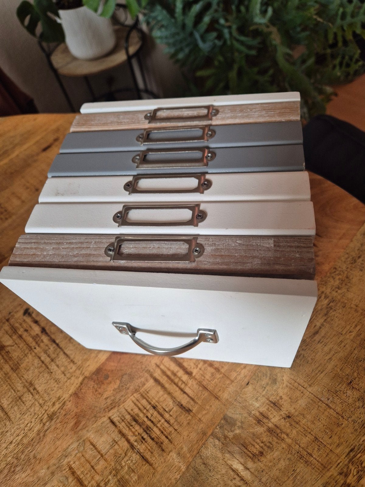 Houten foto-organizer met lades, Hout, Meerkleurig, Ophalen of Verzenden, Landelijk