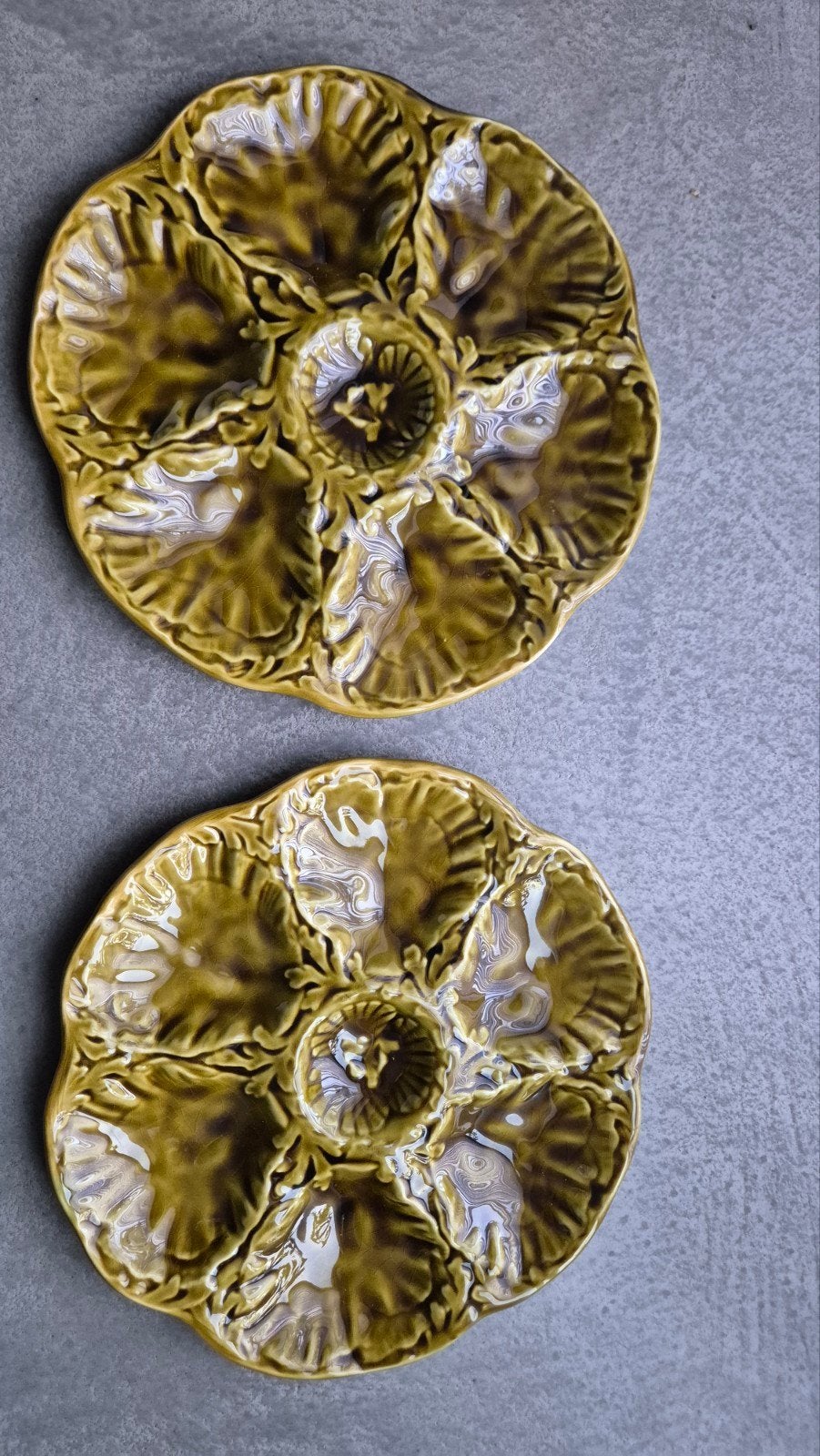 Vintage Gien Frankrijk Oesterborden - Set van 2, Ophalen of Verzenden