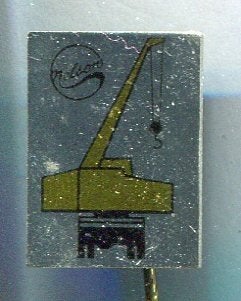 Nelson hijskranen blik speldje ( H_033), Verzenden, Zo goed als nieuw, Transport, Speldje of Pin