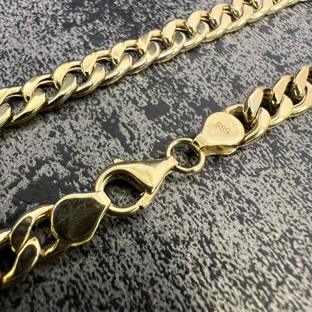 14 karaats gouden ketting cuban schakel italy, Sieraden, Tassen en Uiterlijk, Ophalen of Verzenden, Nieuw, Goud