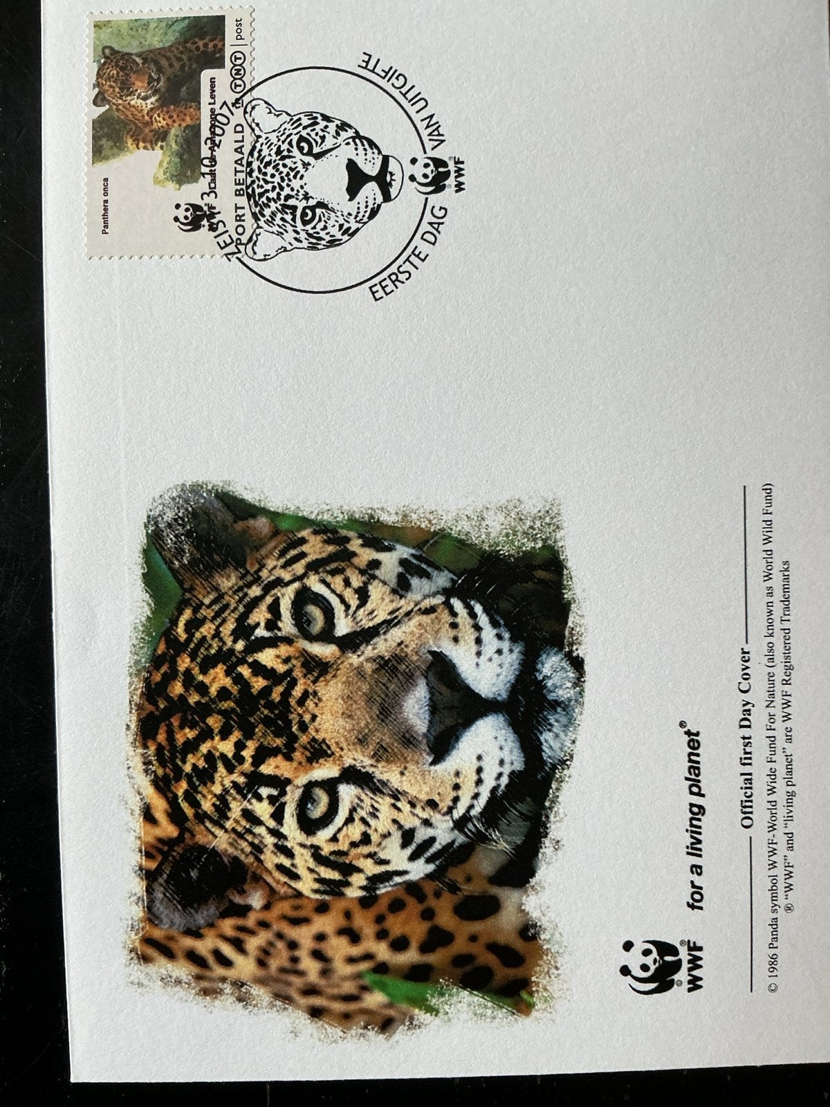 WWF Eerste Dag Uitgifte - Panthera Onca (Jaguar) 2007, Ophalen of Verzenden, Onbeschreven, Nederland