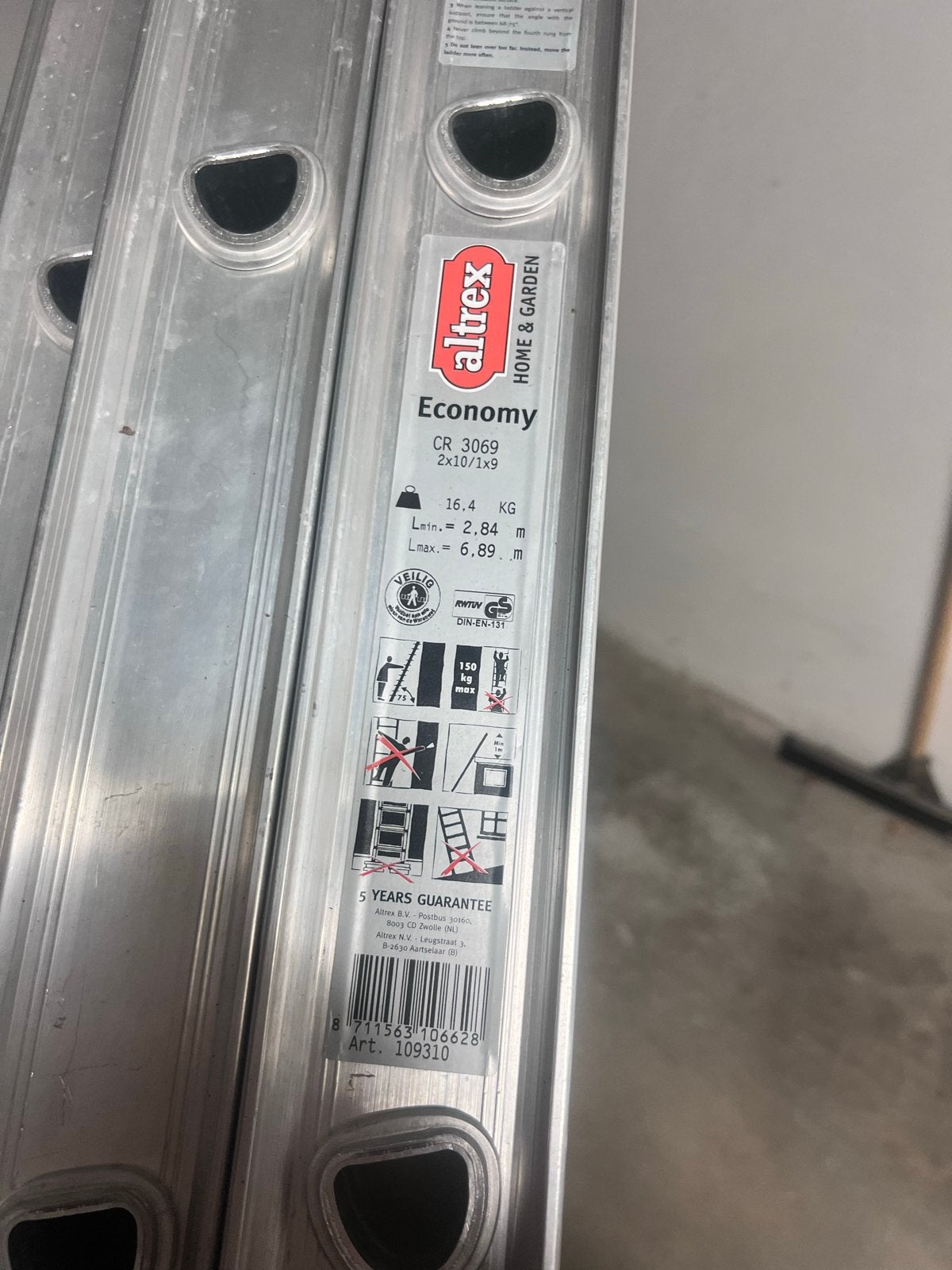 Altrex Ladder 2x10 + 1x9 - Veelzijdige Reformladder, Ophalen, Gebruikt, Ladder, Opvouwbaar of Inschuifbaar