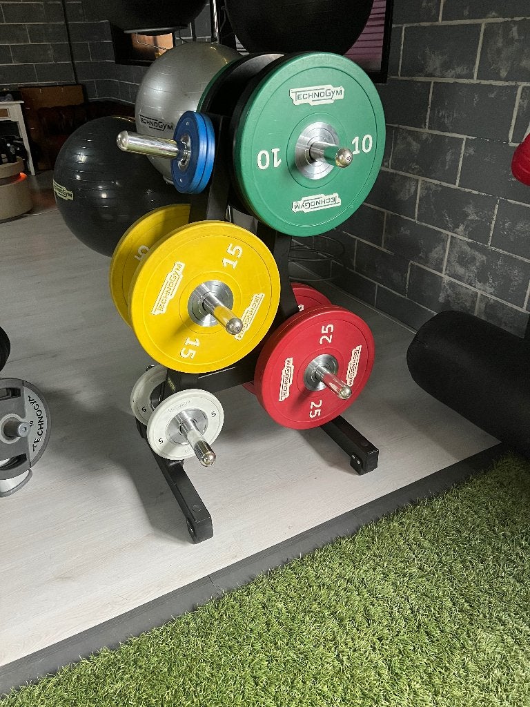 Technogym Olympic Plates 154 kg, Ophalen of Verzenden, Zo goed als nieuw, Benen, Halterschijven