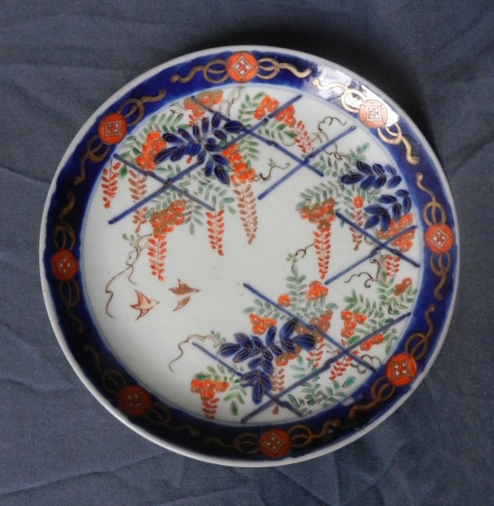 Porselein bord Imari decor wisteria Yamatoku Japan ca. 1910, Antiek en Kunst, Ophalen of Verzenden
