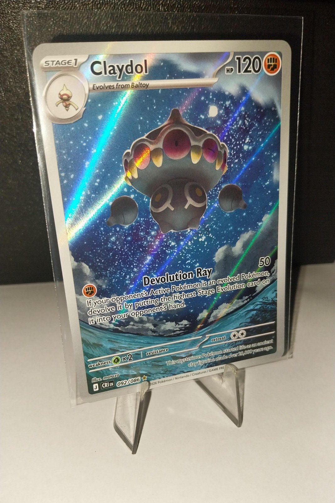 Claydol Pokémon 092/086 - Chaos Rising, Ophalen of Verzenden, Zo goed als nieuw, Losse kaart, Foil