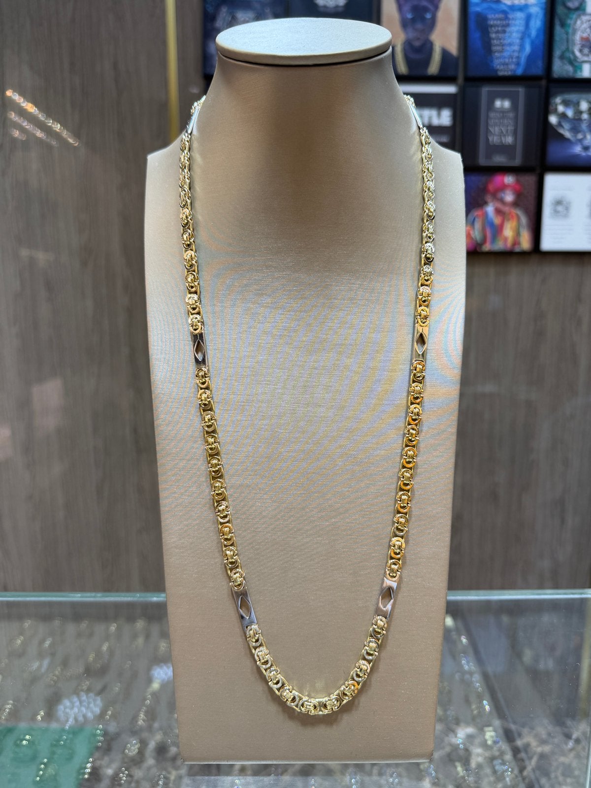 14KT Goud - 42.5 Gram - Ketting -PLATTE KONING -Herenketting, Sieraden, Tassen en Uiterlijk, Kettingen, Ophalen, Nieuw, Goud