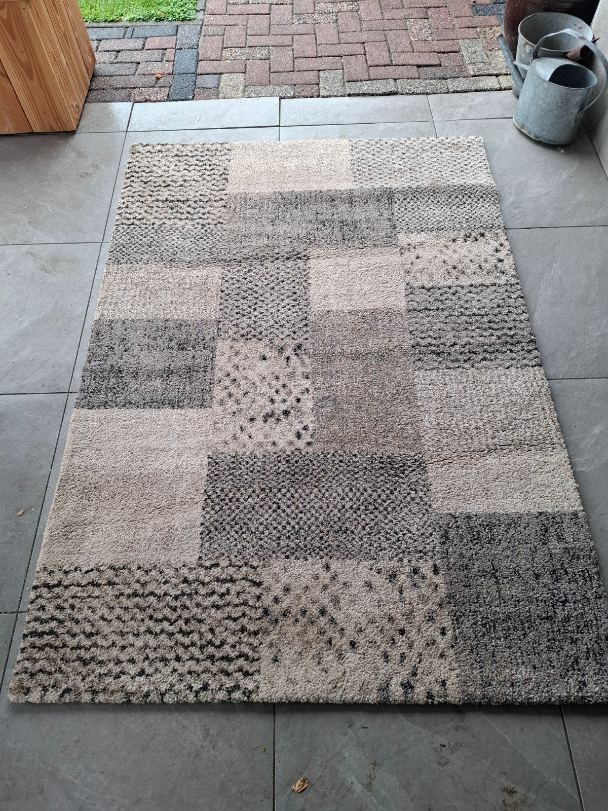 Modern Vloerkleed Beige/Grijs 130x187 cm, Huis en Inrichting, Ophalen of Verzenden, Beige, Rechthoekig, 200 cm of meer