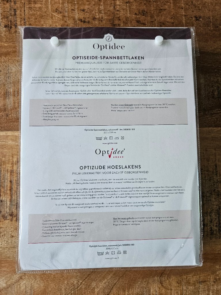 !Nieuw! Optidee Optizijde hoeslaken sneeuwwit 200 x 200 cm, Huis en Inrichting, Slaapkamer | Beddengoed, Wit, Dekbedovertrek, Ophalen of Verzenden