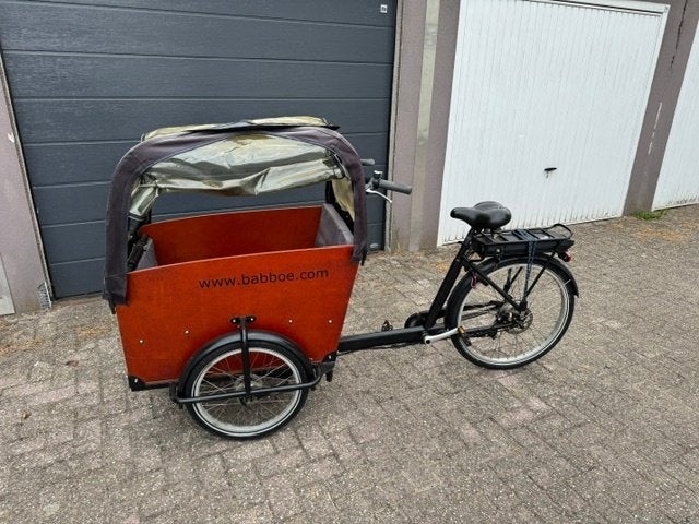 Babboe big elektrische bakfiets, 4 kinderen of meer, Gebruikt, Huif, Trommelrem