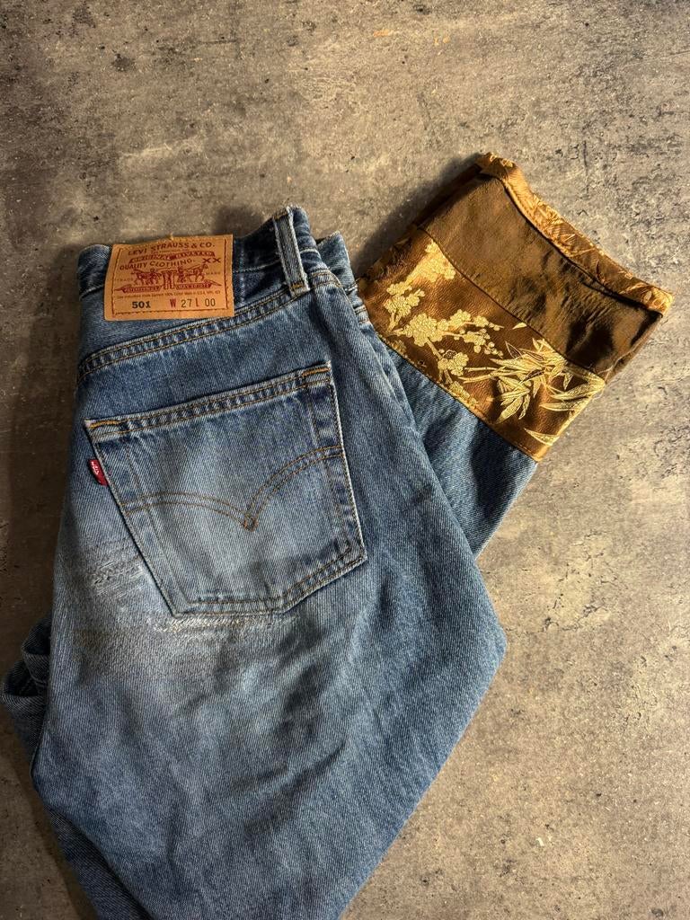 Customiser Levi's 501, Ophalen of Verzenden, Gedragen, Blauw, W27 (confectie 34) of kleiner