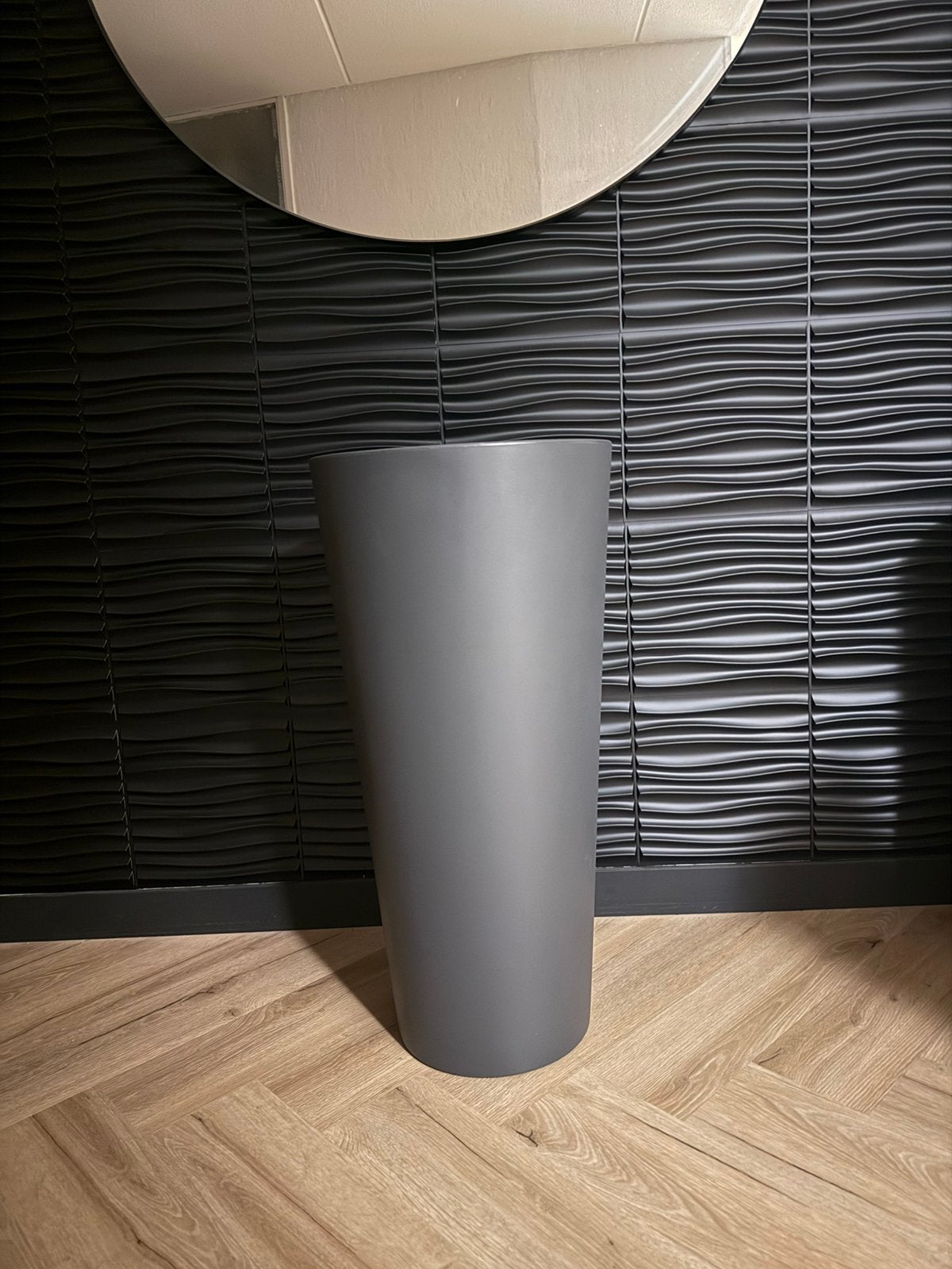 Elho Pure Straight hoge bloempot plantenpot Antraciet nieuw, 25 tot 40 cm, Kunststof, Rond, Nieuw