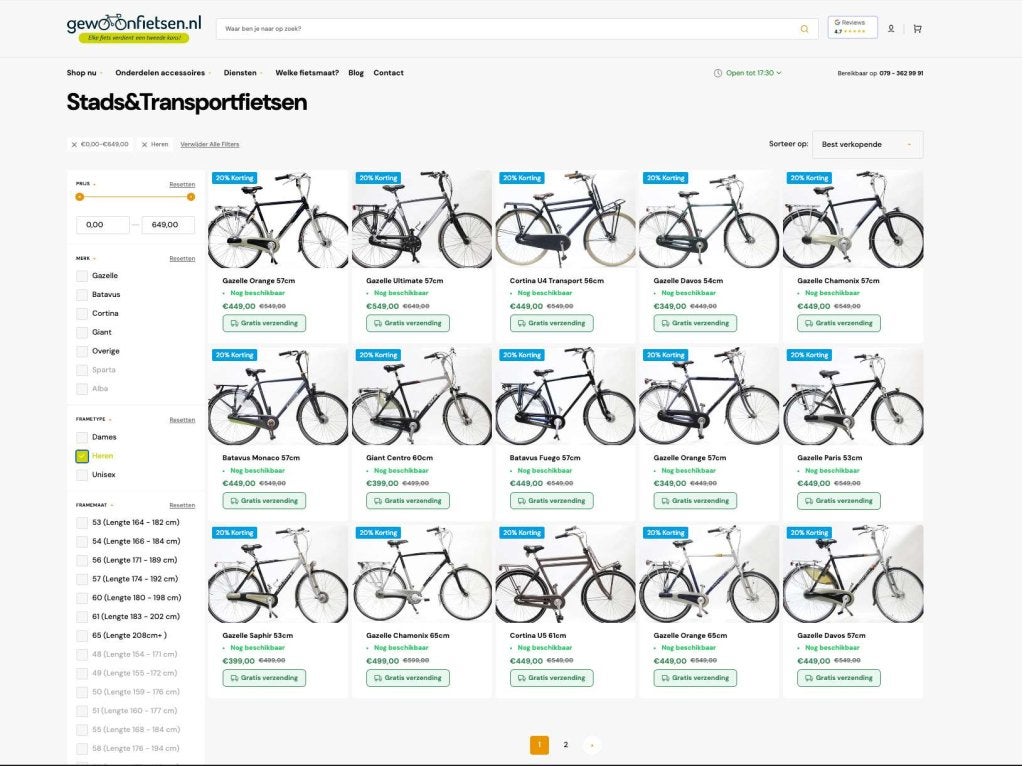Heren fiets | Rotterdam | 3 Maanden Garantie | Gereviseerd, Industrieweg 23 Zoetermeer, Versnellingen, Ophalen of Verzenden, Zo goed als nieuw