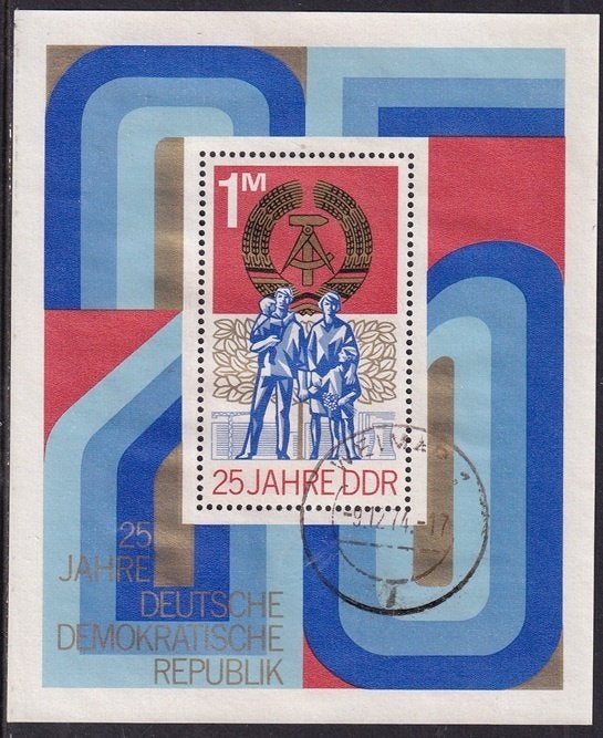 B501 – DDR Oost Duitsland michel blok 41 gestempeld , 25 jr, Verzenden, DDR, Gestempeld