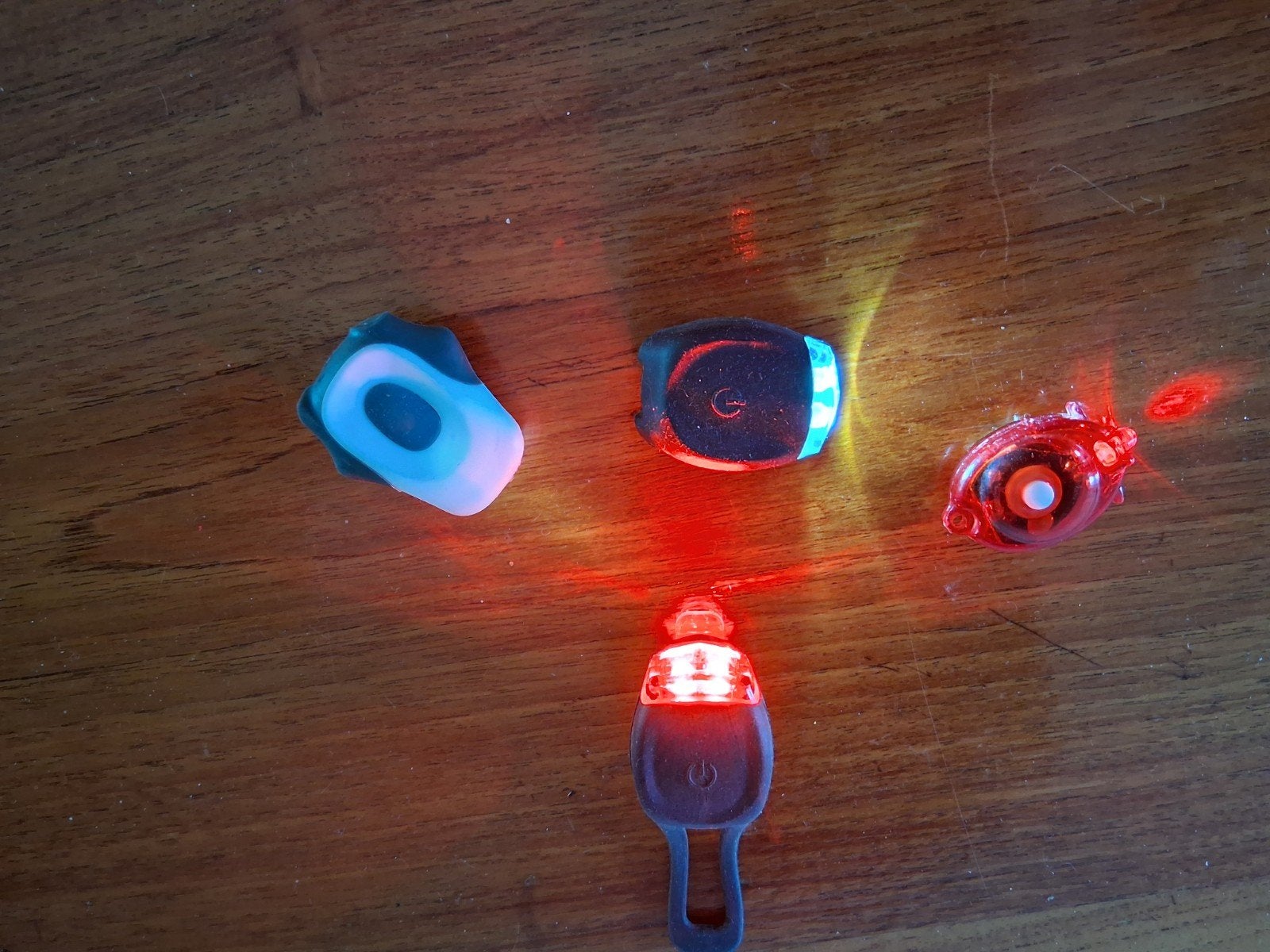 vier led lampjes, fietslichtjes €4, Ophalen of Verzenden