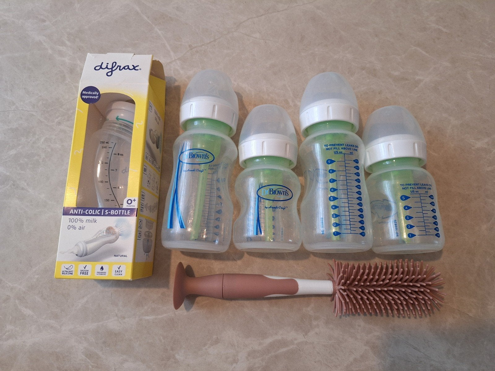 4 nog dr. Brown flessen + extra's, Ophalen of Verzenden, Gebruikt, Overige typen