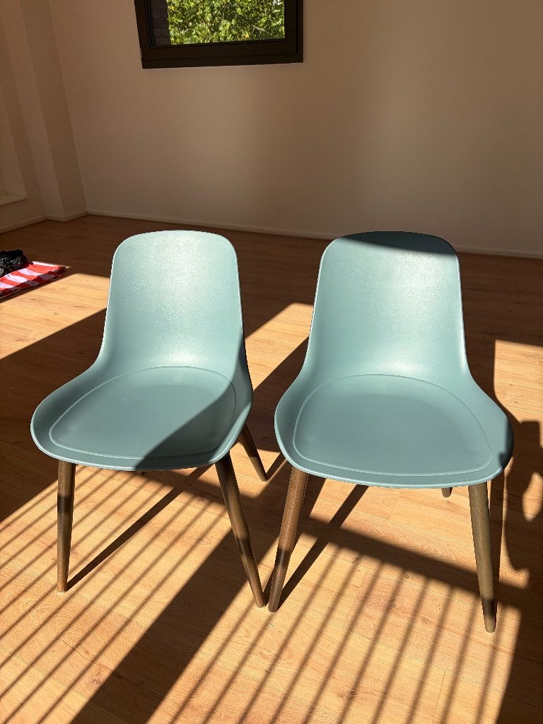 IKEA GRÖNSTA stoel in/outdoor - grijs-turkoois x 2, Twee, Blauw, Scandinavian, Zo goed als nieuw